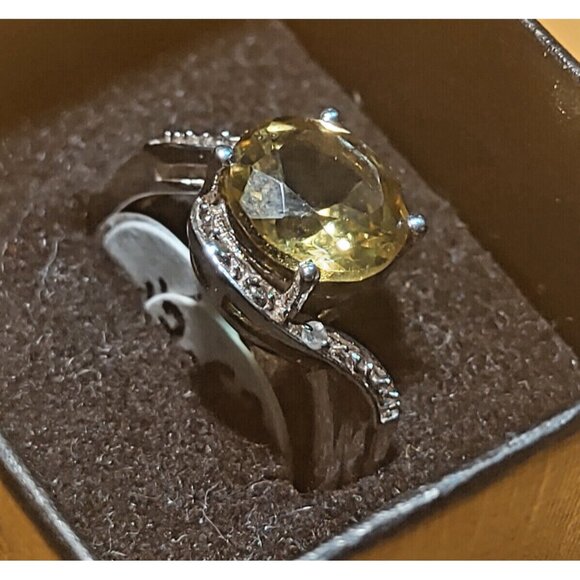 Italian Women's Size 8 Sterling Silver 925 Ring with Smoky Quartz New with box - Picture 7 of 10